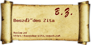 Beszédes Zita névjegykártya