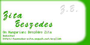 zita beszedes business card